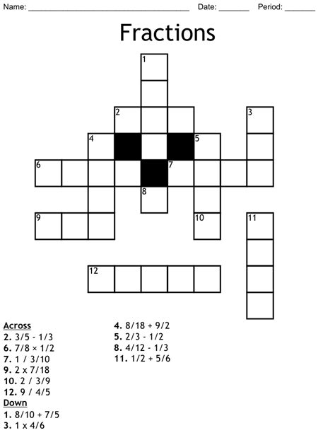 fraction crossword clue